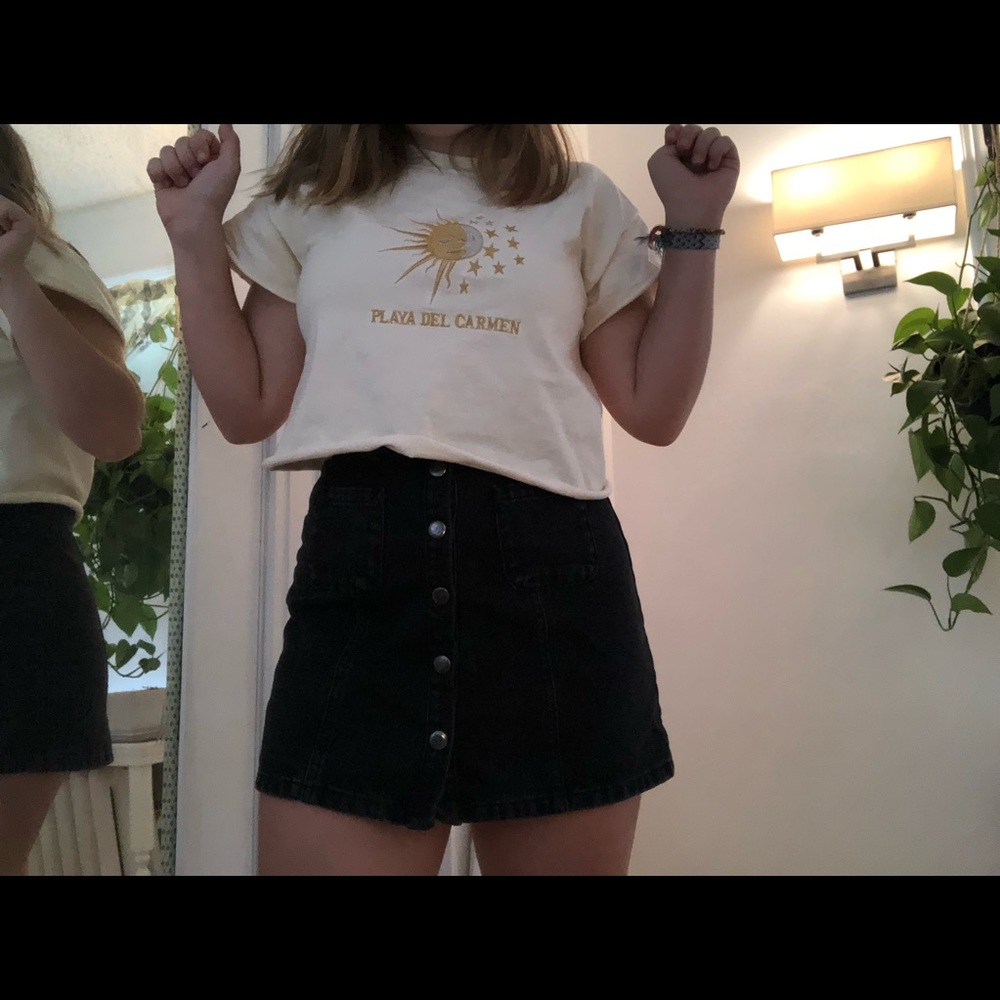BDG Denim Button Front Skirt